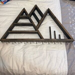 Handcrafted Wall Mounted Decorative Wooden Jewelry Organizer